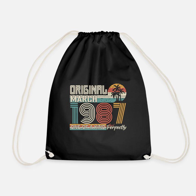 März 1987 Geburtstag März 1987 Geschenk - Turnbeutel - Schwarz