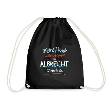 Albrecht - Keine Panik. Alles wird gut - Turnbeutel - Schwarz - Vorne