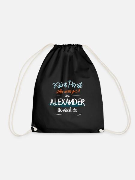 Alexander - Keine Panik. Alles wird gut - Turnbeutel - Schwarz
