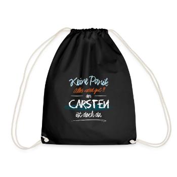 Carsten - Keine Panik. Alles wird gut - Turnbeutel - Schwarz - Vorne