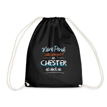 Chester - Keine Panik. Alles wird gut - Turnbeutel - Schwarz - Vorne