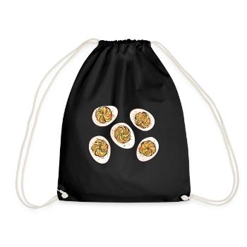 Gefüllte Eier Deviled Eggs - Turnbeutel - Schwarz - Vorne