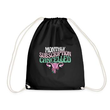 Monthly Subscription Cancelled Hysterectomy - Drawstring Bag - black - Front