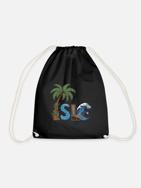 Tropical Island Vacation Strandbar für Urlauber - Turnbeutel - Schwarz