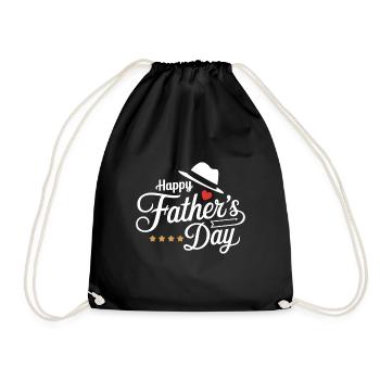 Cadeau de fête des pères avec chapeau - Sac de sport léger - noir - Devant