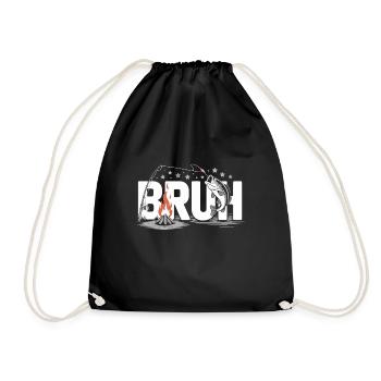 Bruh Lagerfeuer und Fisch - Turnbeutel - Schwarz - Vorne