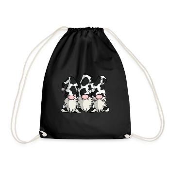Gnomes mignons d’impression de vache - Sac de sport léger - noir - Devant