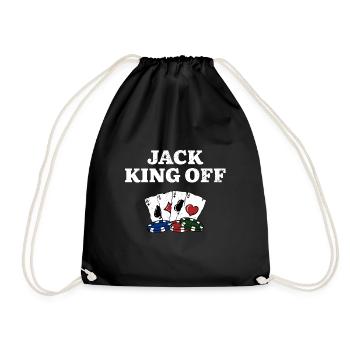 Jack King Off Card Games Poker Card Player Poker - Drawstring Bag - black - Front