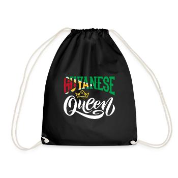 Guyanese Queen Guyana Guyana Flag - Drawstring Bag - black - Front