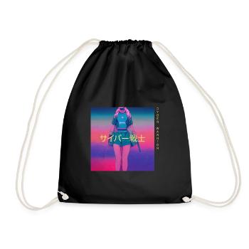 Cyber Warrior Cyberkrieger - Drawstring Bag - black - Front