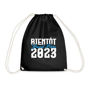 Cadeau Annonce grossesse bientôt Grand frère 2023. - Sac de sport léger - noir - Devant