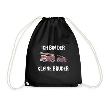 Feuerwehr Kleiner Bruder - Geburt Ich bin der - Turnbeutel - Schwarz - Vorne