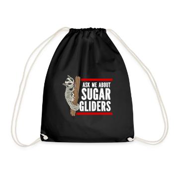 Short-headed glider Sugar Glider - Drawstring Bag - black - Front