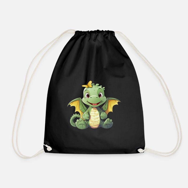 Dino Dinosaurier Engel Flügel Drache - Turnbeutel - Schwarz