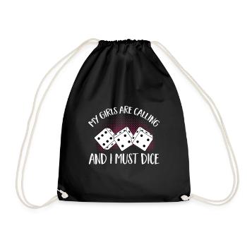 Bunco Dice Game - Drawstring Bag - black - Front