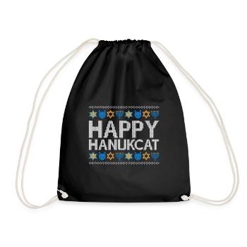 Juif Hanoukka Hanukcat Étoile De David Menorah - Sac de sport léger - noir - Devant