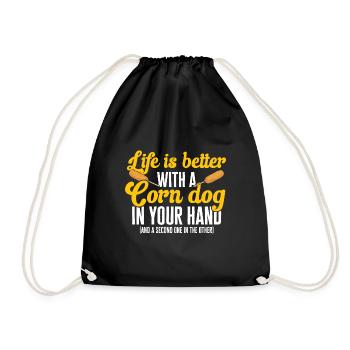 Corn Dog Corndog - Drawstring Bag - black - Front