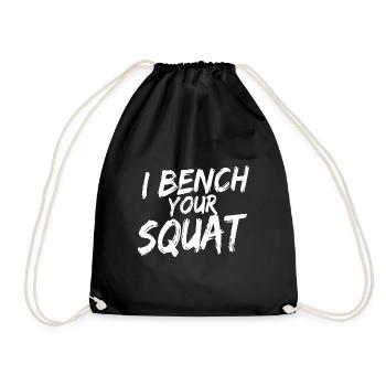 Je Banc Votre Squat Drôle Séance D’entraînement Gym - Sac de sport léger - noir - Devant
