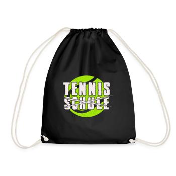 Tennis Statt Schule Tennisspieler Geschenkidee - Turnbeutel - Schwarz - Vorne