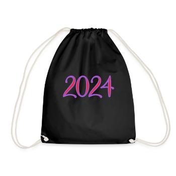 2024 - Drawstring Bag - black - Front