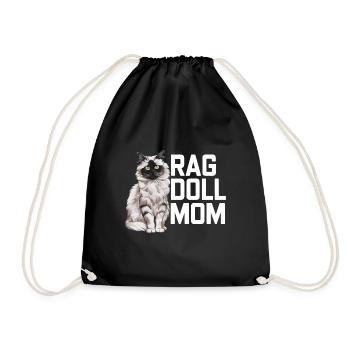Katze Ragdoll Geschenk - Turnbeutel - Schwarz - Vorne