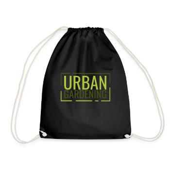 urban gardening 05 - Drawstring Bag - black - Front