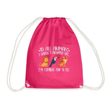Animal adoption - Drawstring Bag - fuchsia - Front