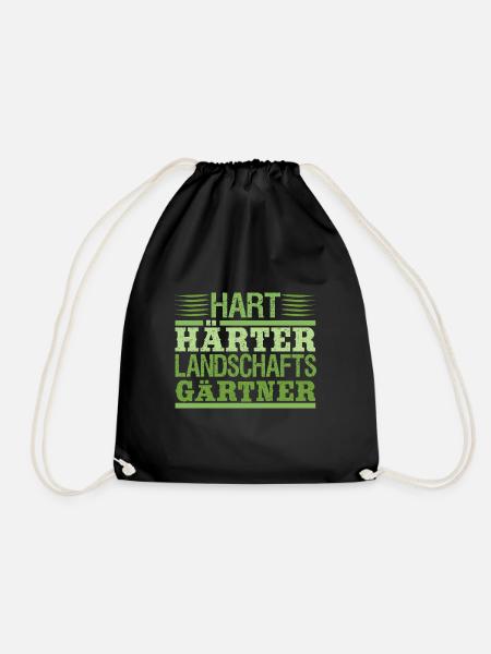 Hart Härter Landschaftsgärtner Gartenarbeit Spruch - Turnbeutel - Schwarz