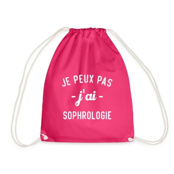 Je peux pas j'ai sophrologie / idée cadeau humour - Sac de sport léger - fuchsia - Devant