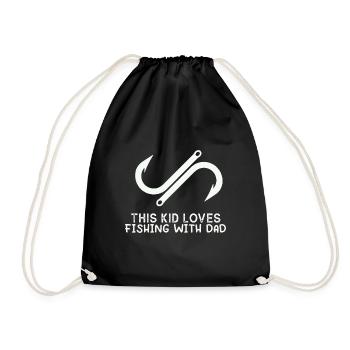 This kid loves fishing with Dad Fishing Partn - Drawstring Bag - black - Front