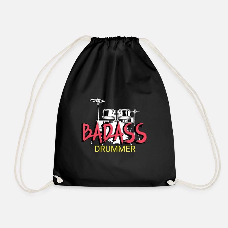 Badass Schlagzeuger Punk Gift - Turnbeutel - Schwarz