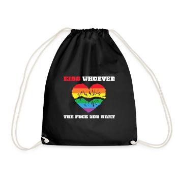 LBGT Flag Gay Pride Kiss qui vous voulez - Sac de sport léger - noir - Devant