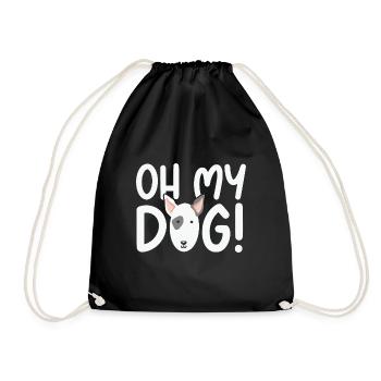 Oh mon chien Drôles de jeux de mots sur les animaux - Sac de sport léger - noir - Devant