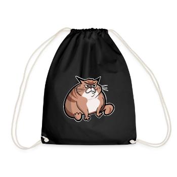 Dicke Katze - Turnbeutel - Schwarz - Vorne