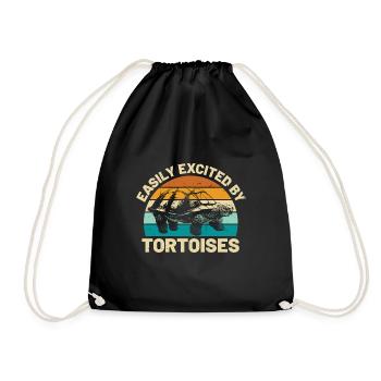 Easily Excited By Tortoises Vintage Sunset Retro T - Turnbeutel - Schwarz - Vorne