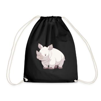 Rhinoceros - Drawstring Bag - black - Front