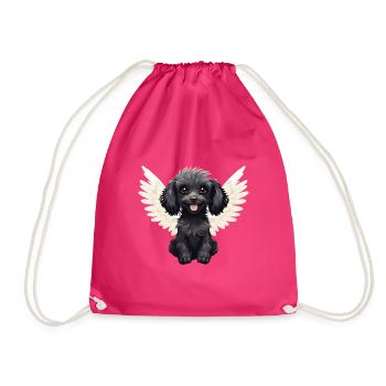 Caniche mignon en costume d’ange avec des ailes - Sac de sport léger - fuchsia - Devant