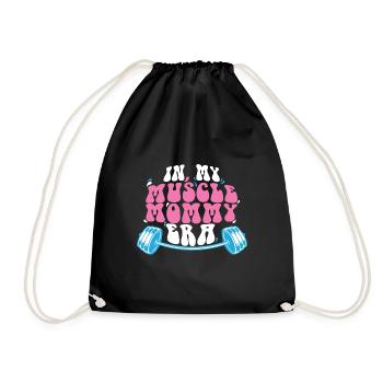 In My Muscle Mommy Era Personal Trainer Mom - Drawstring Bag - black - Front