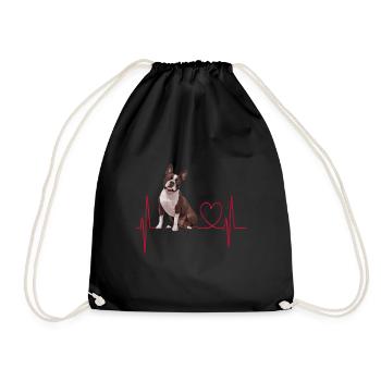 Heartbeat Gift for Dogs - Drawstring Bag - black - Front