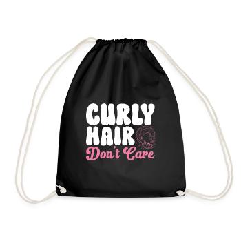 Curly Hair Afro Curls Natural Hair - Drawstring Bag - black - Front