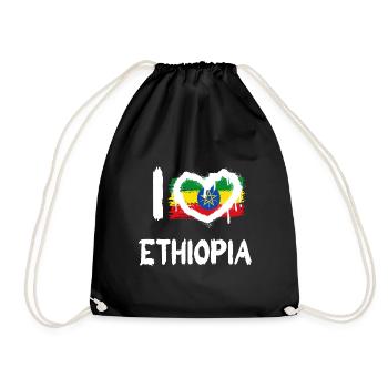 I love Ethiopia / Ich Liebe Äthiopien Land Länder - Turnbeutel - Schwarz - Vorne