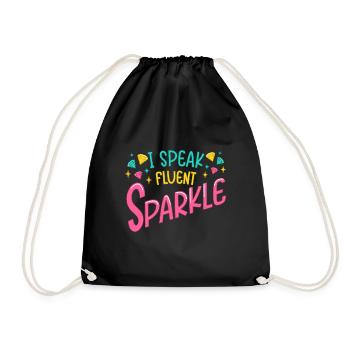 Diamond Painting Artist Speak Sparkle Diamond - Drawstring Bag - black - Front