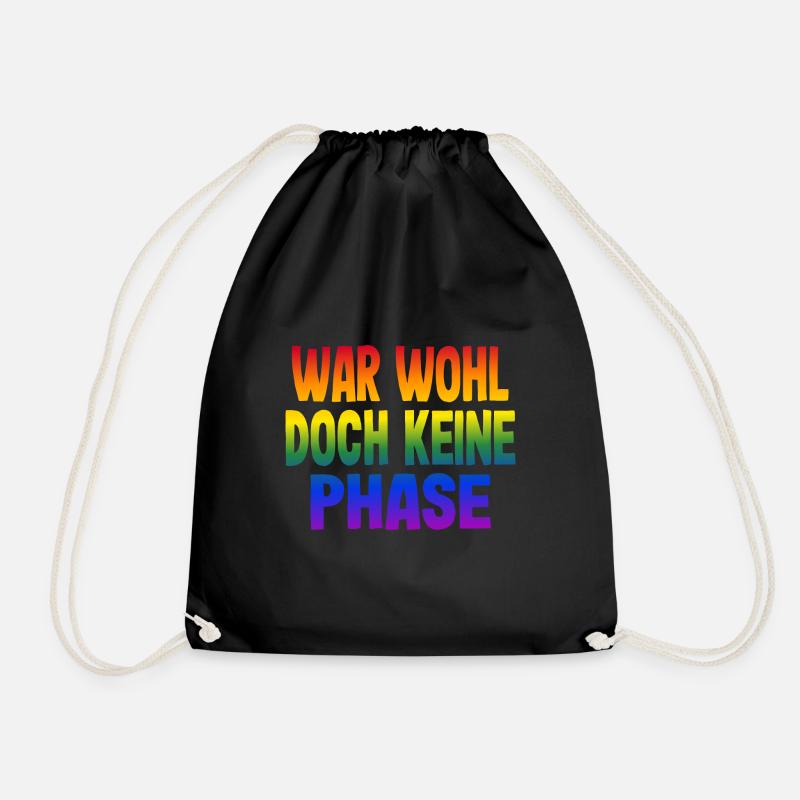 War wohl doch keine Phase Gay Pride Schwul Spruch - Turnbeutel - Schwarz