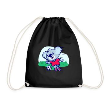 Football Kids Koala I funny animals | sport - Drawstring Bag - black - Front