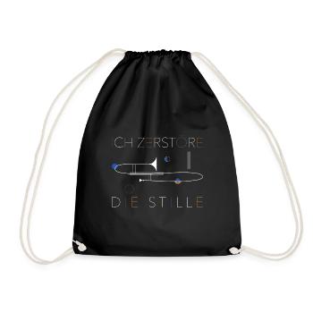 Posaune Orchester Geschenk Instrument - Turnbeutel - Schwarz - Vorne