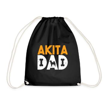 Akita Inu américain - Sac de sport léger - noir - Devant