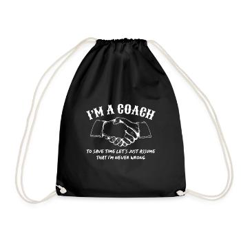sports coach gift coach coach coach coach - Drawstring Bag - black - Front