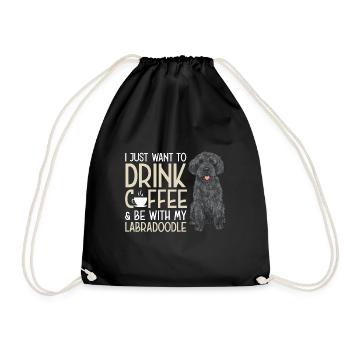 Labradoodle Hund - Turnbeutel - Schwarz - Vorne