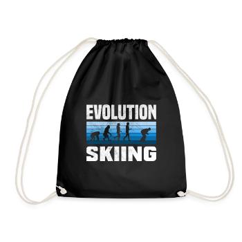 Skiing Evolution Vintag Winter Sport Ski - Turnbeutel - Schwarz - Vorne