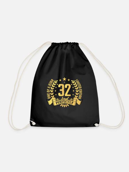 32 Jahre Geburtstagsgeschenk 32 Jahre - Turnbeutel - Schwarz